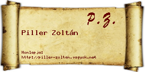 Piller Zoltán névjegykártya